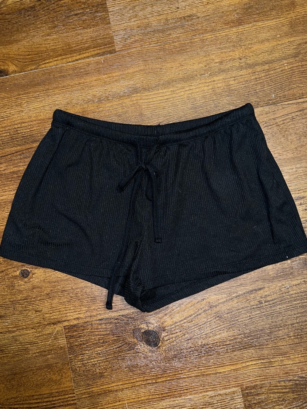 Juicy Couture Black Y2K Terry Cloth Silver Bling Drawstring Lounge Shorts Size M - Picture 2 of 8